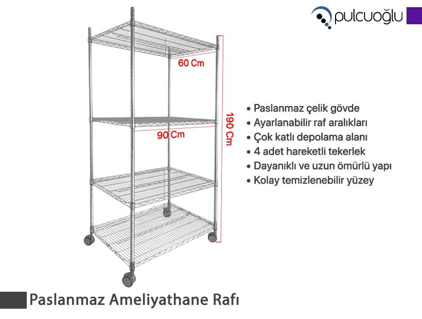  Paslanmaz Ameliyathane Rafları